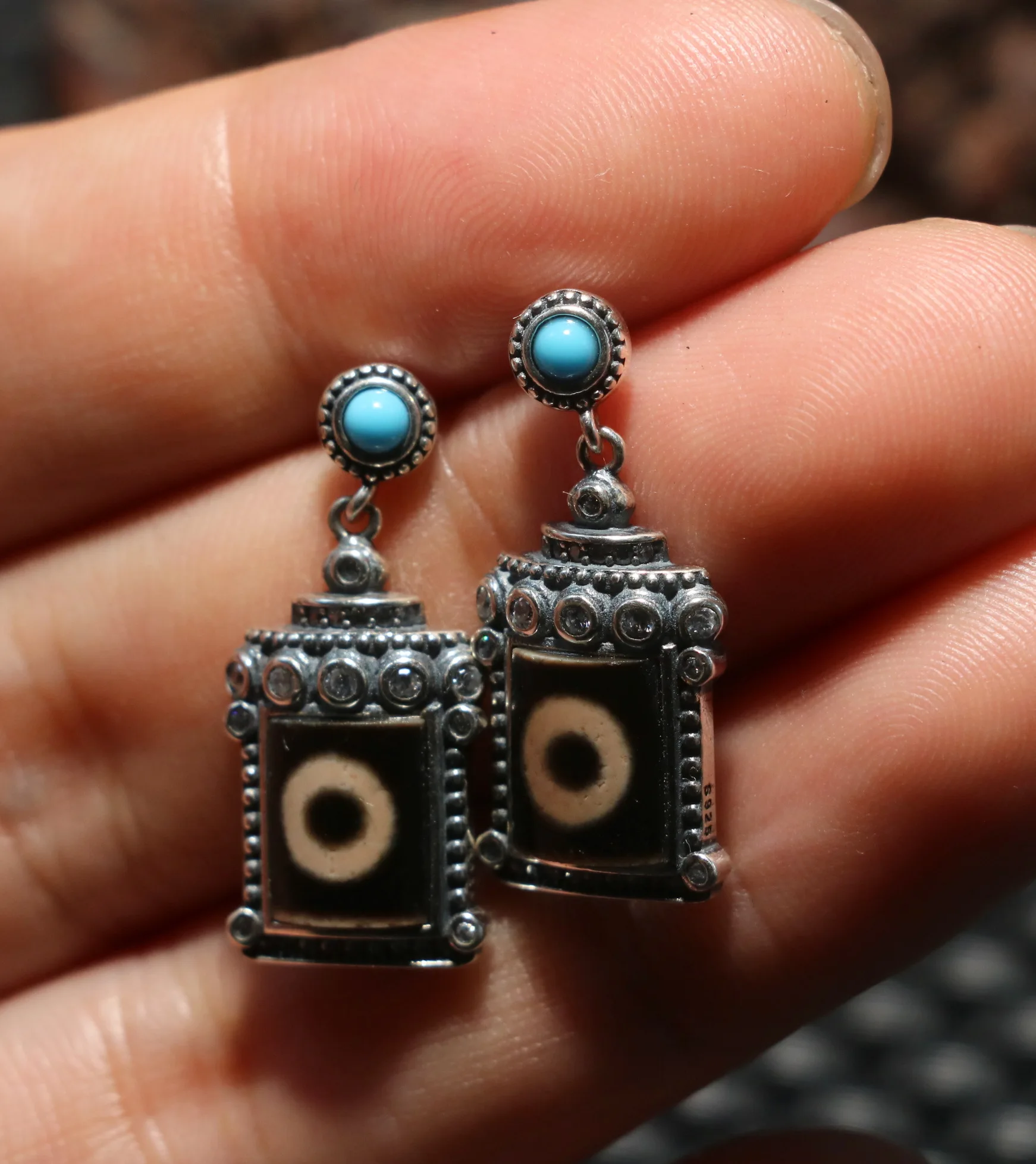 Уникальные тибетские старые кольца A Pair Energy из драгоценного камня