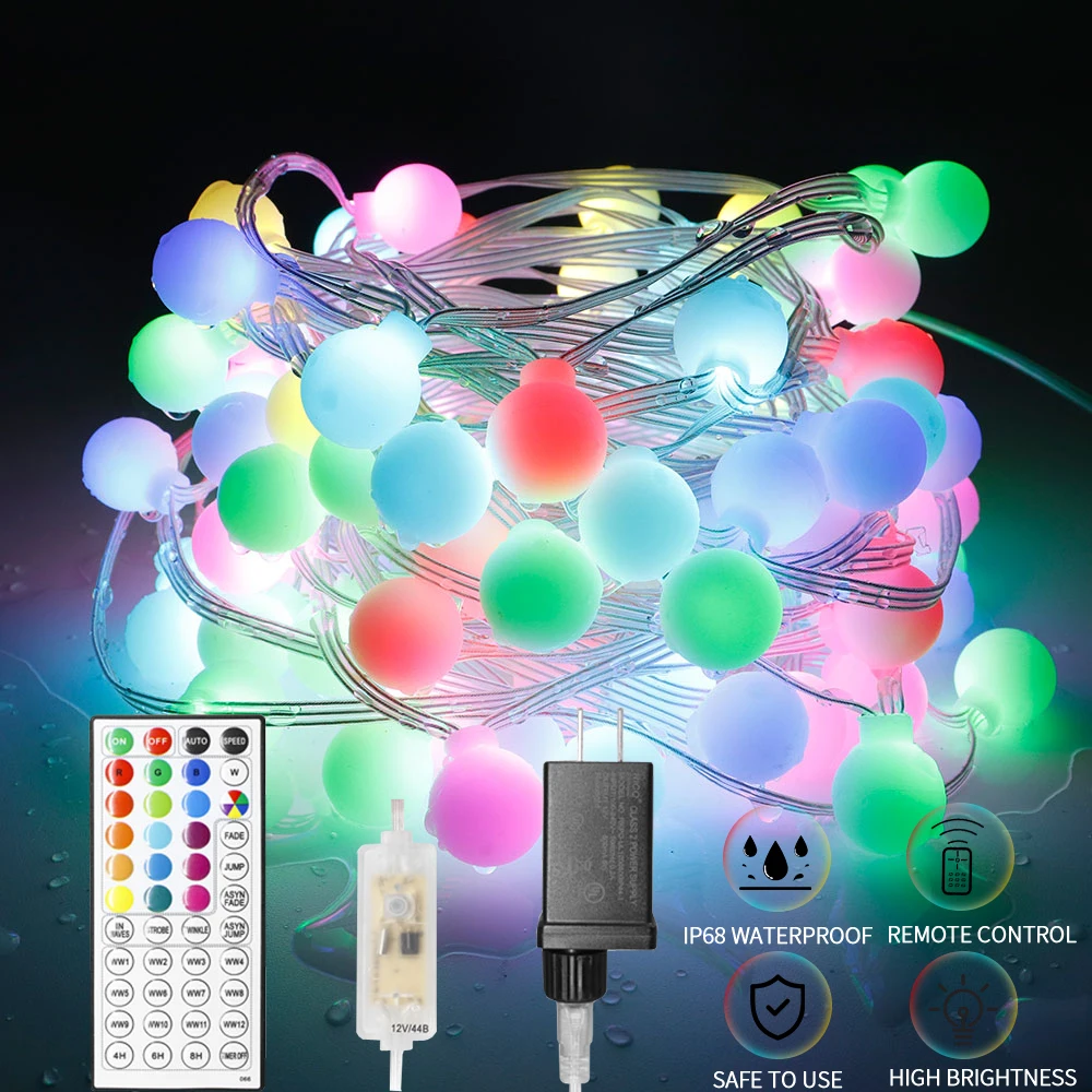 

RGBIC Smart LED String Lights 6m 12m Christmas Lights DC12V WS2811 WS2812B Party Wedding Garden Backyard Decorate Waterproof