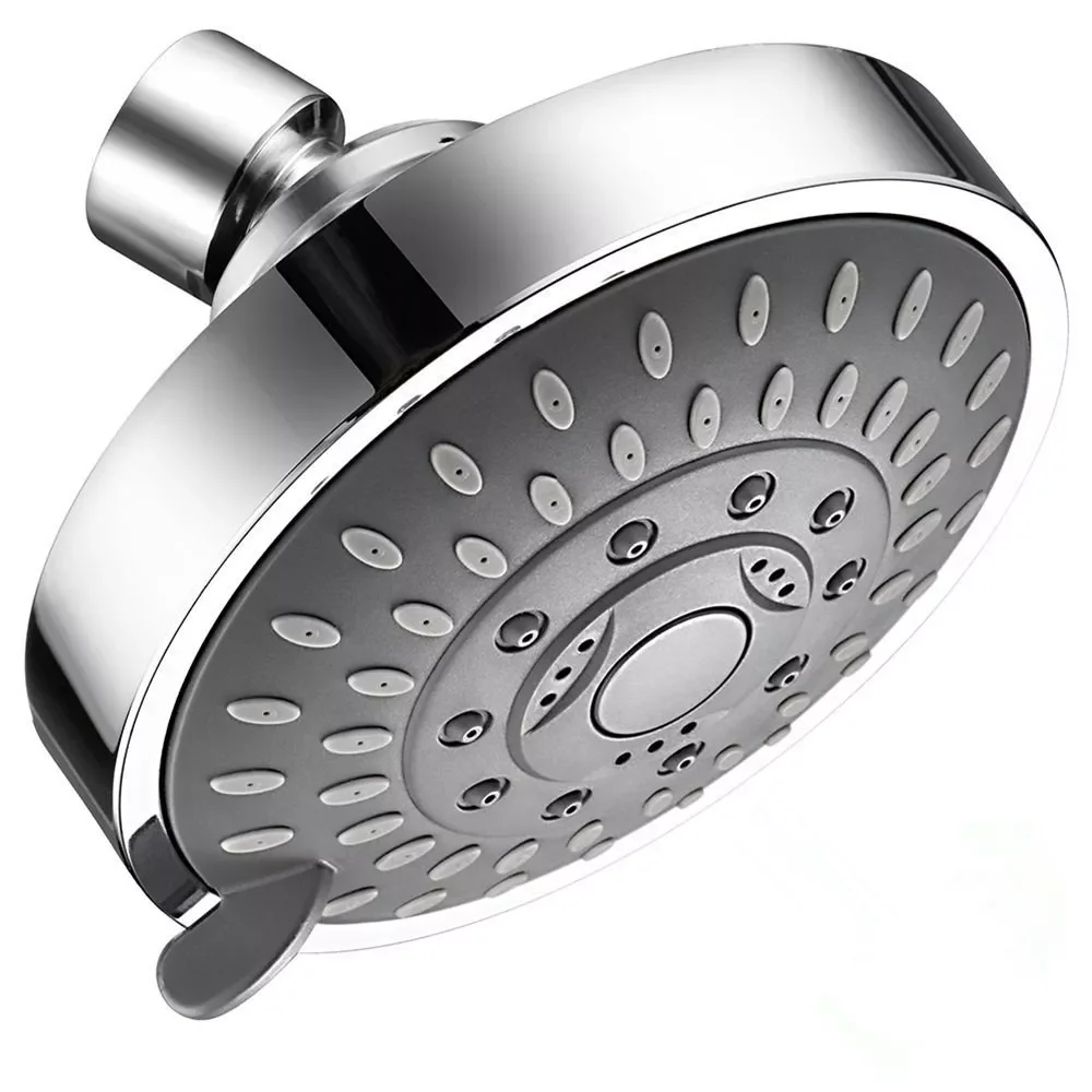 

Shower Head High Pressure 4 Inch 5-Setting Adjustable Shower Head Top Spray Home Bathroom Bathing Accessories In Stock