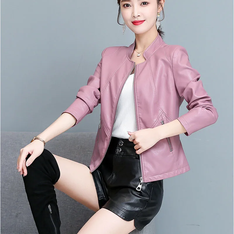 2023 Autumn Winter New Fashion Real Leather Slim Women's Coat High Quality Sheep Skin Temperament Short Women Leather Coat Y96