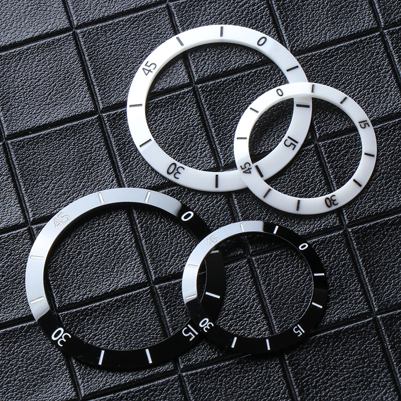 

38mm-31mm 36mm-29mm Ceramic Insert Ring for Ceramic Pearl J12 Watch Bezel Face Watches Replace Accessories Parts Black and White