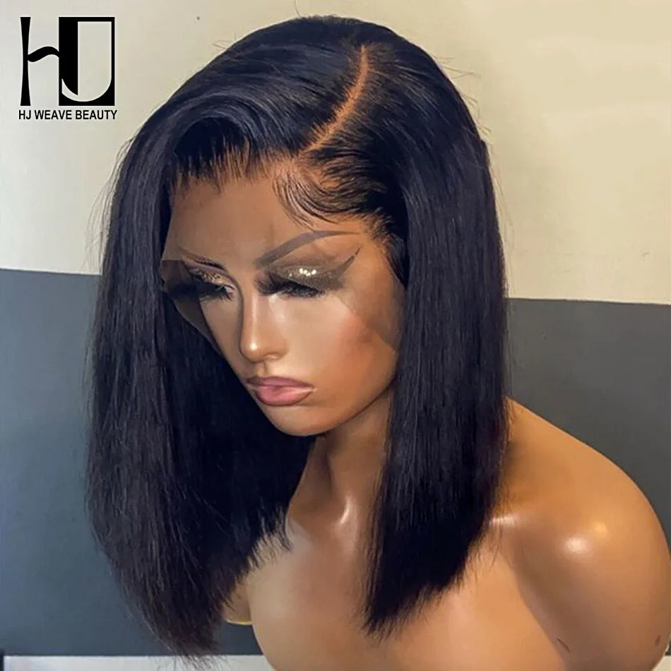 

Bone Straight Bob Wig 13x4 Lace Front Human Hair Wigs Brazilian Short Bob Wig Pre Plucked Straight Human Hair Lace Frontal Wigs