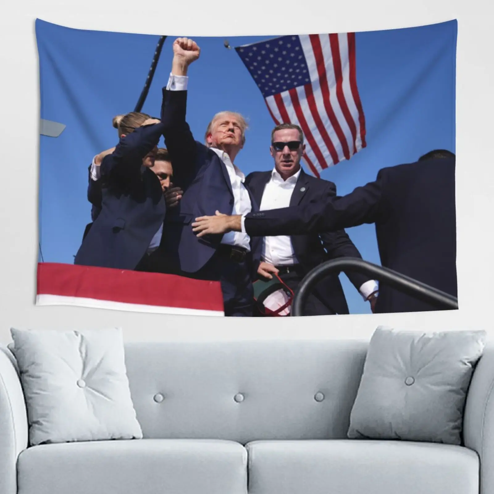 Гобелен Трампа настенное искусство подвесные США 2024 поддержка выборов декор для