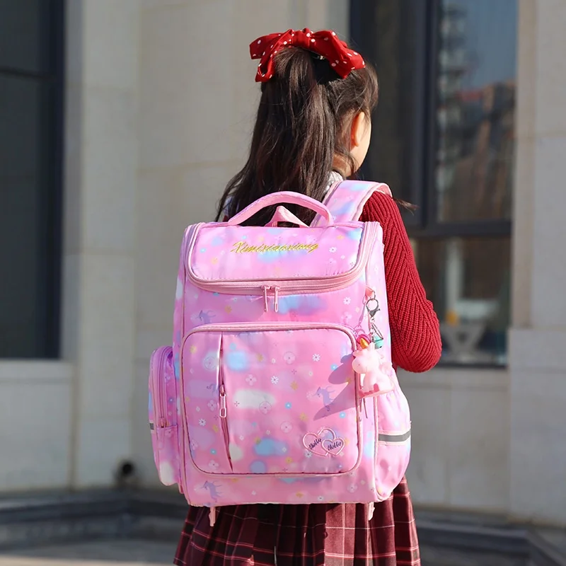 Children Tie Dye Fashion Students Schoolbags with Pendant New Primary Girl High-capacity Backpacks for Travel Drop Shipping Hot