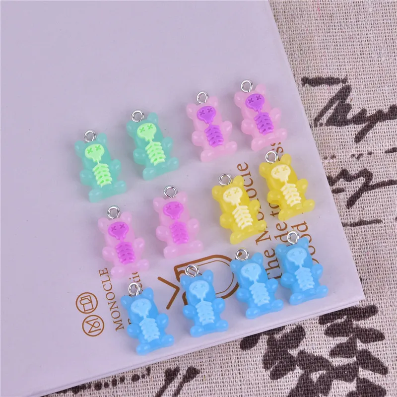 

10 шт., подвески в виде медведя из смолы