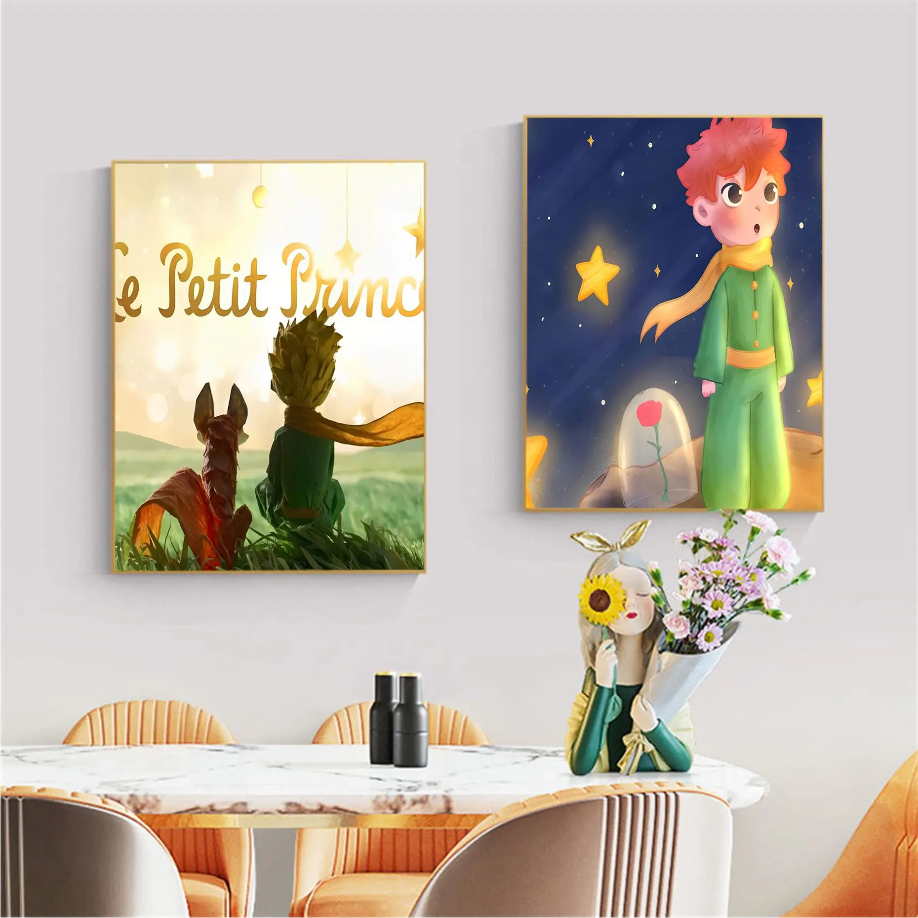 

The Little Prince DIY Sticky Poster Decoracion Painting Wall Art White Kraft Paper Stickers Wall Painting