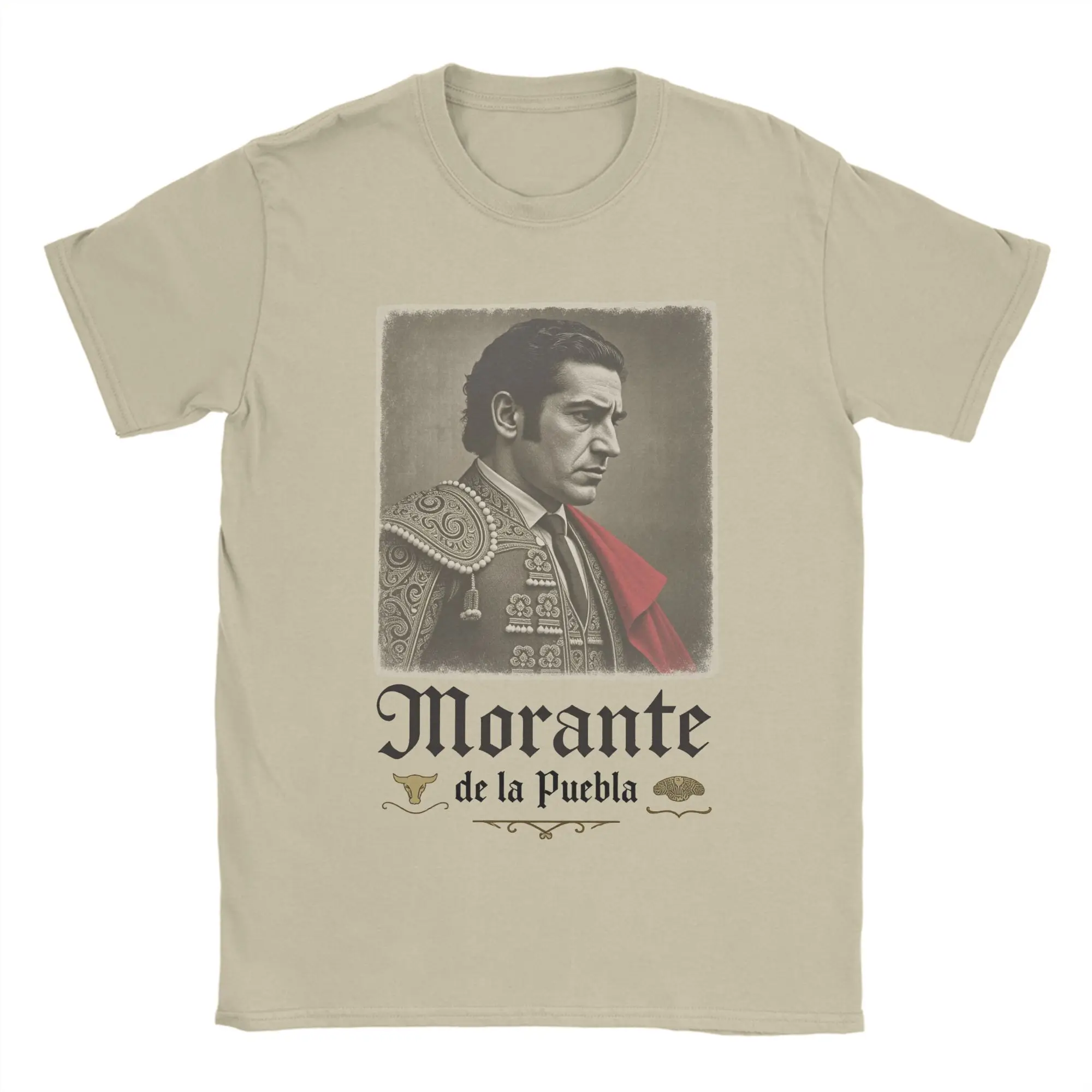 Фото Мужские футболки Morante de la Puebla, хипстерские футболки с коротким рукавом и круглым вырезом, футболка из чистого хлопка, одежда больших размеров №1