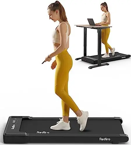 Pad Treadmill Under Desk, Portable Mini Treadmill with Remote Control, Bluetooth, 265lbs Max Weight, Installation-Free Jogging M