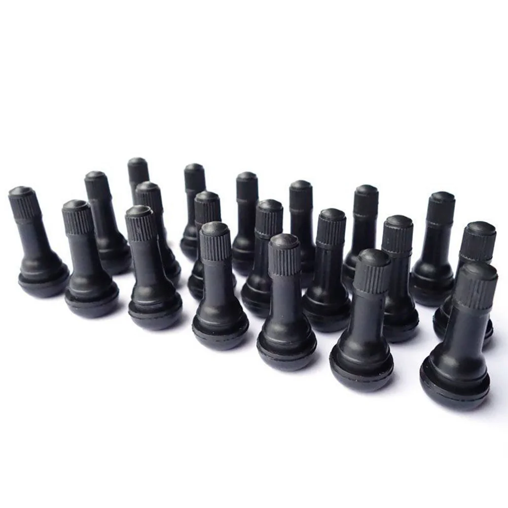 

20Pcs Car Tire Caps Cover, TR413 Black Rubber Snap- in Tire Stem, Tyre Stems Accessories Wheel part Valves