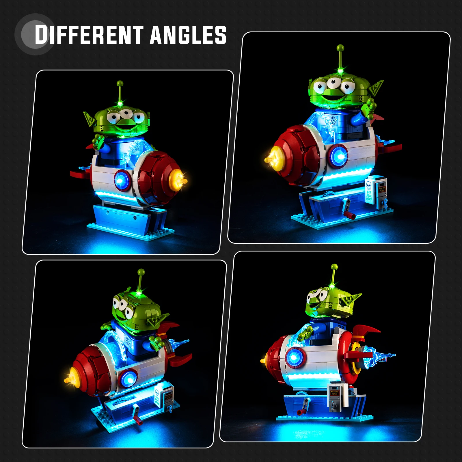 Фото Набор светодиодного освещения, подходящий для конструктора LEGO Alien with Pizza Planet Rocket Ride 43307 №3
