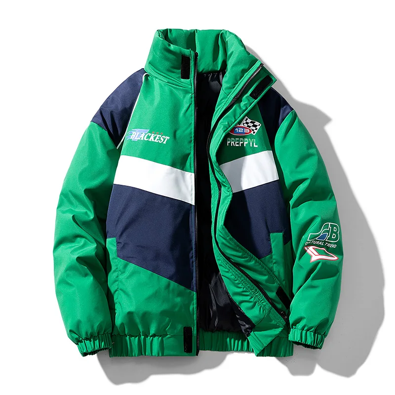 Winter Men's Bomber Jackets Casual Hooded Parkas Coat Men Streetwear Outdoor Windproof Down Parkas Thicken Mens Windbreakers