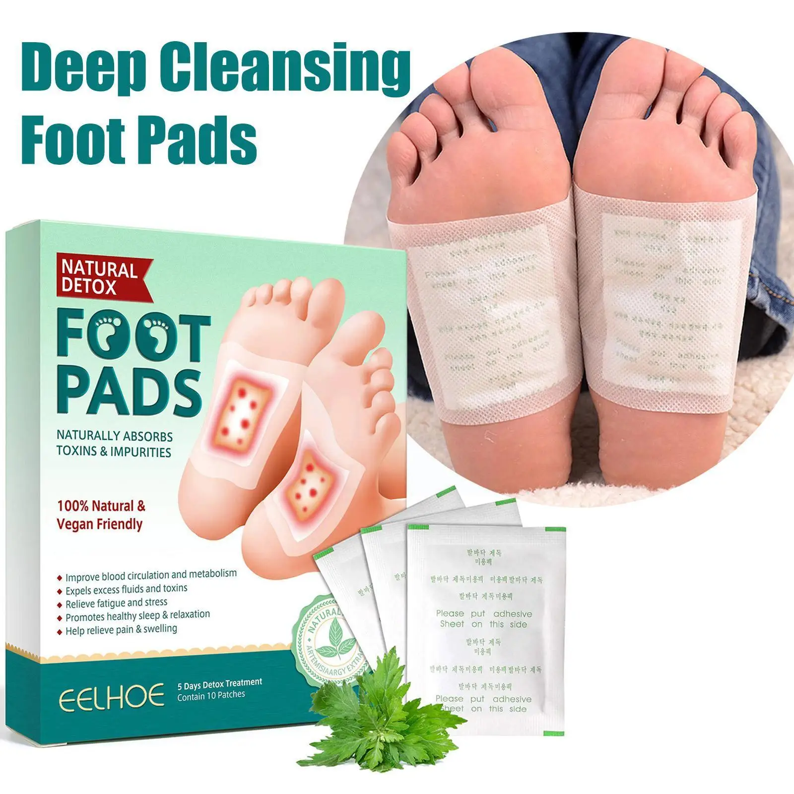 

Deep Cleansing Foot Pads, All Nature Foot Patch For Better Sleep & Body Cleansing, Ginger Foot Pads For Foot Care & Pain Re T4T3