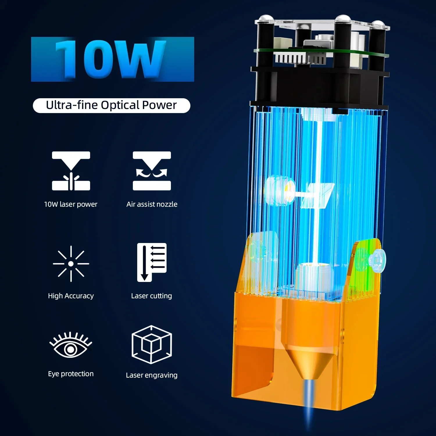 Гравер FoxAlien с ЧПУ модуль 40 Вт синяя головка фиксированным фокусом для