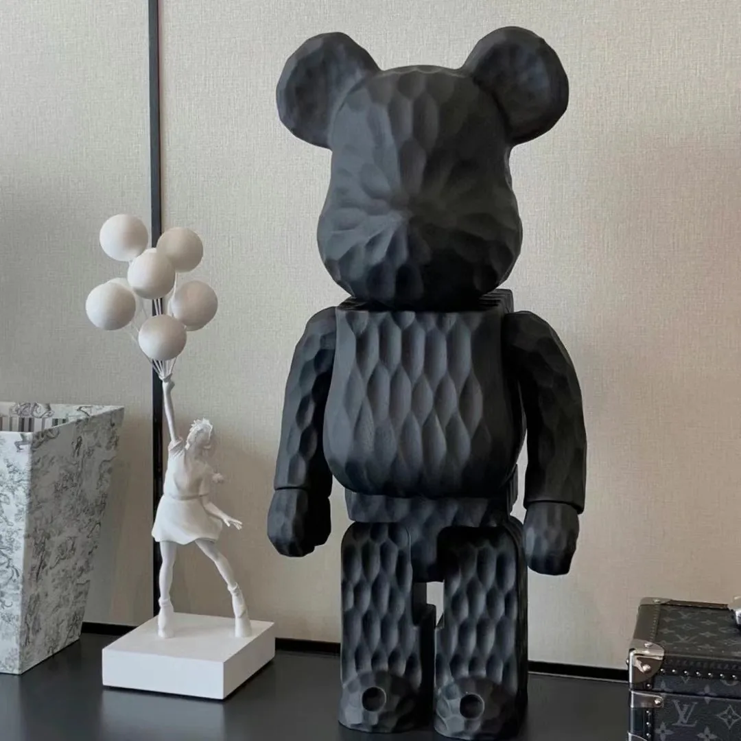 bearbrick400% wood bear joint rhombus chessboard lightning b