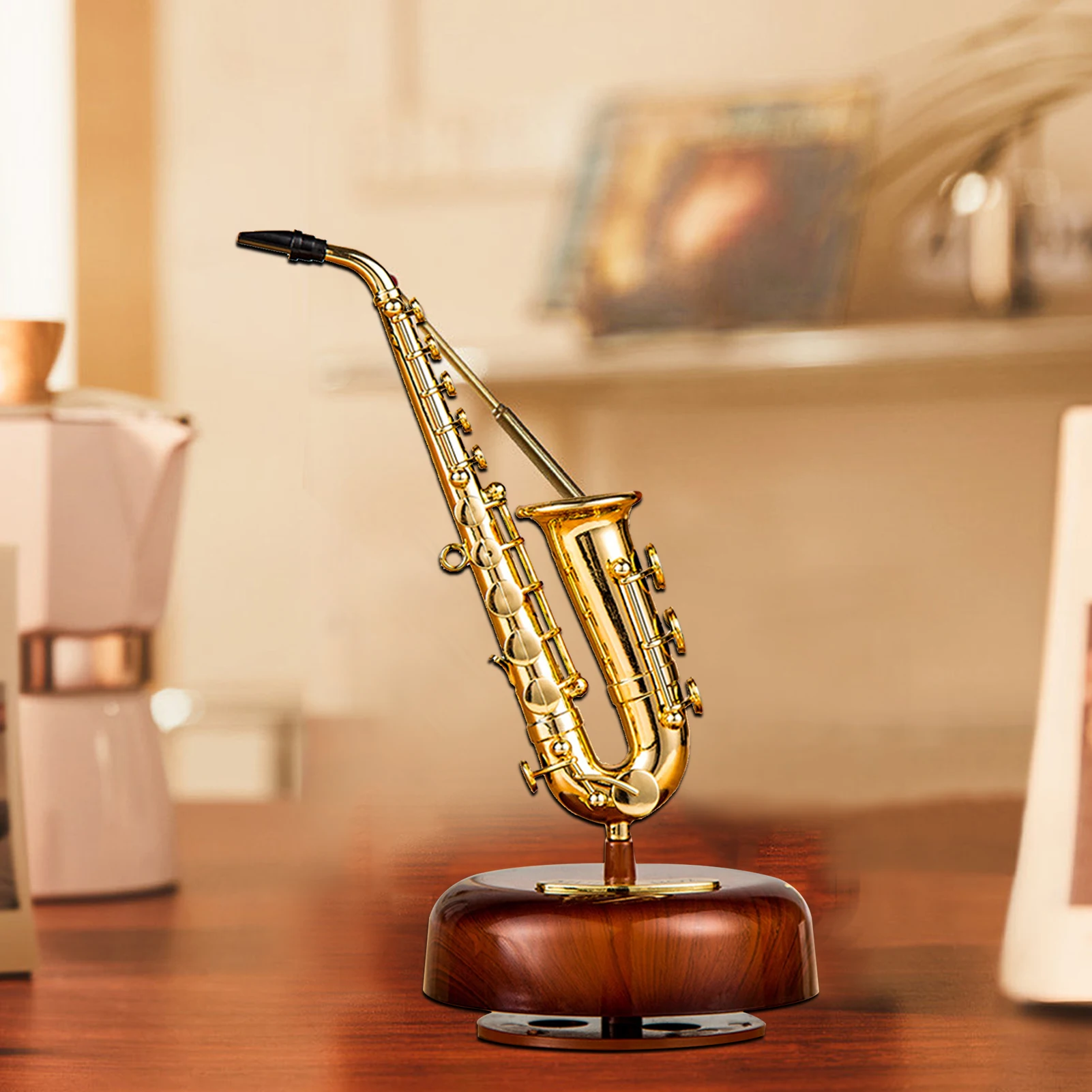 

Музыкальная шкатулка, Классическая Труба, французский гудок, статуя саксофона, винтажная Музыкальная шкатулка с ручным приводом, украшение для дома, музыкальная шкатулка, подарок