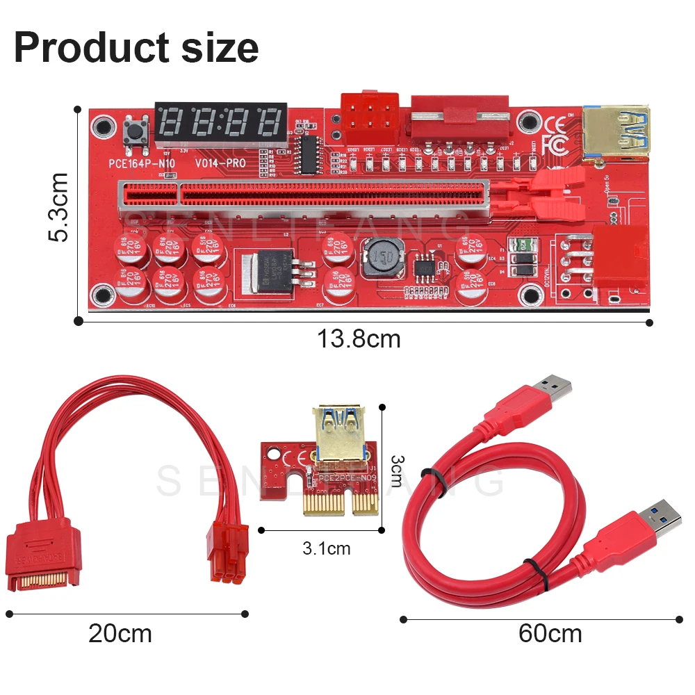 Кабель питания V014 Pro PCIE Riser 014 1-6 шт. кабель для майнинга |