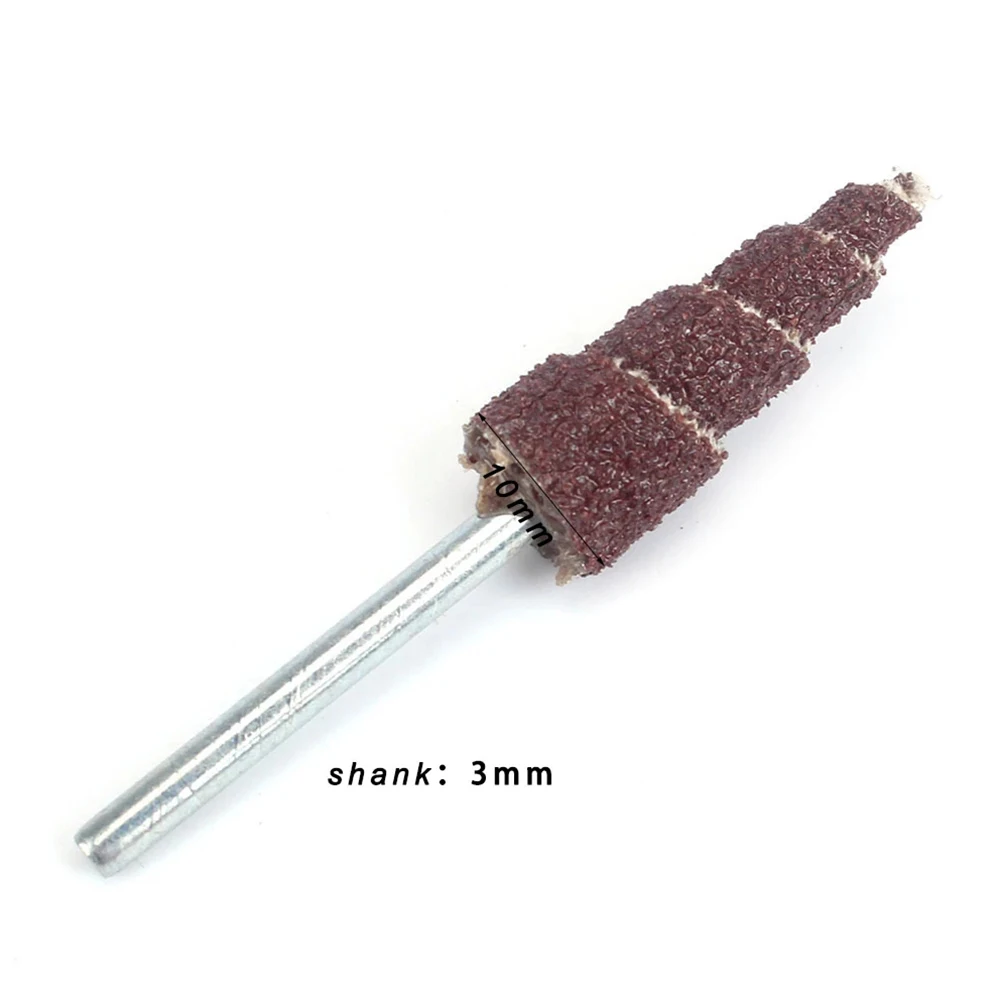

1Pcs Cone Grinding Head 3MM Shank 80 Grit Tapered Sandpaper Flap Wheels Polishing Sanding Tools For Drill Wheel Conical Rotary