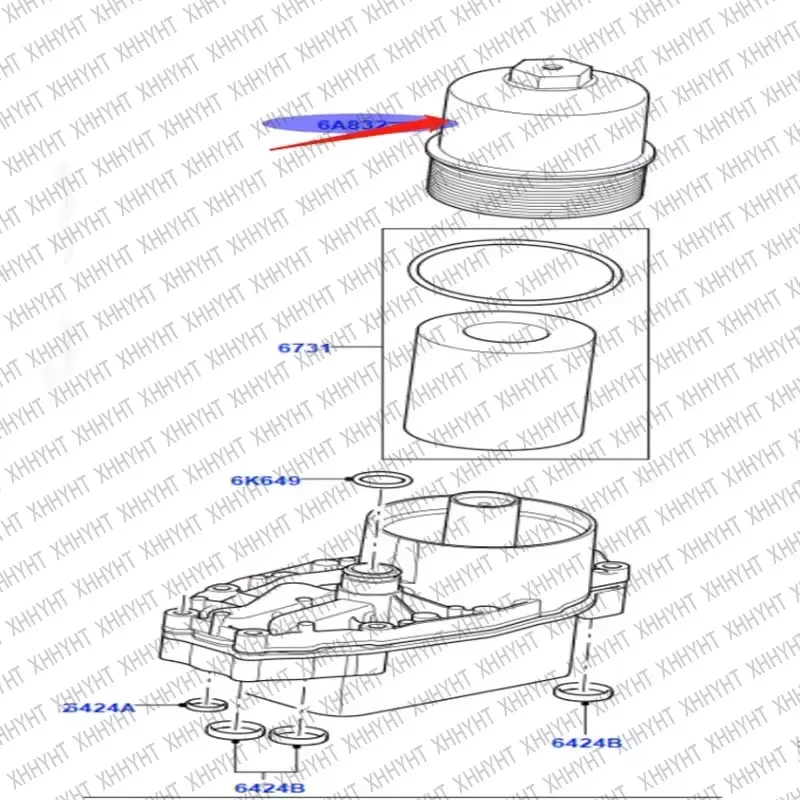 Фото Подходит для Land Rover Discovery 3.0 TDV6, крышка корпуса фильтра двигателя LR013147 №3