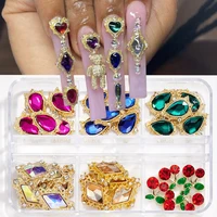 30pcs water droprhombus alloy nail rhinestones design crystal glass stones 3d nail charms diy manicure diamonds nail decoration