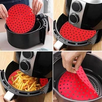 silicone pad air fryer lined round square reusable creative nonstick steamer pad baking pan cooking kitchen gadgets accessories