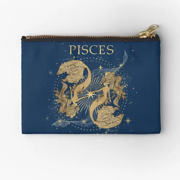 

Pisces Zodiac Woman Zipper Pouches Panties Wallet Women Underwear Men Packaging Small Pure Money Key Storage Coin Pocket Socks