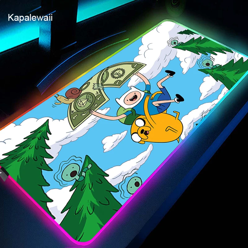 

Adventure Time 900x400mm RGB Piece Large Mouse Mat Anime Laptop Mouse Pad Notbook Computer Keyboard Gaming Mousepad Gamer Pad