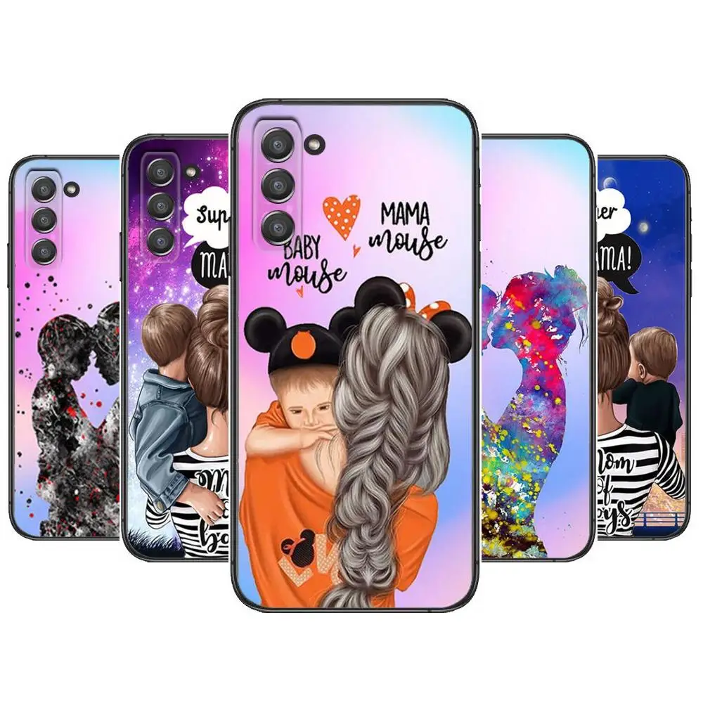 

Super Mom Baby Girl Boy Phone cover hull For SamSung Galaxy s6 s7 S8 S9 S10E S20 S21 S5 S30 Plus S20 fe 5G Lite Ultra Edge