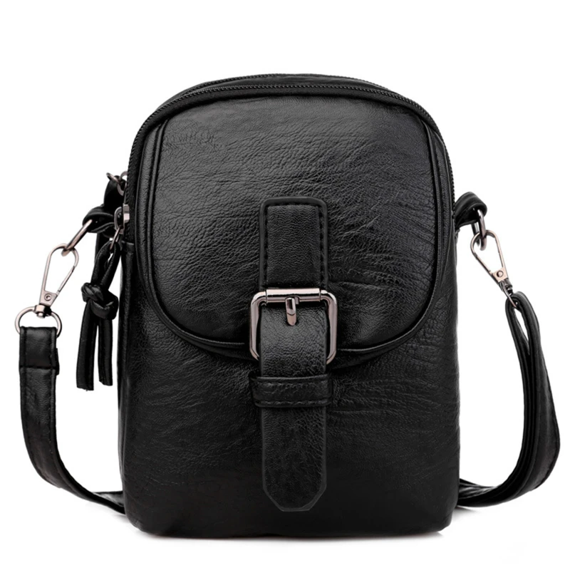 

Vintage Shoulder Bag For Women PU Leather Crossbody Bag Multifunction Messenger Bag Multi-layer Lady Phone Handbag New