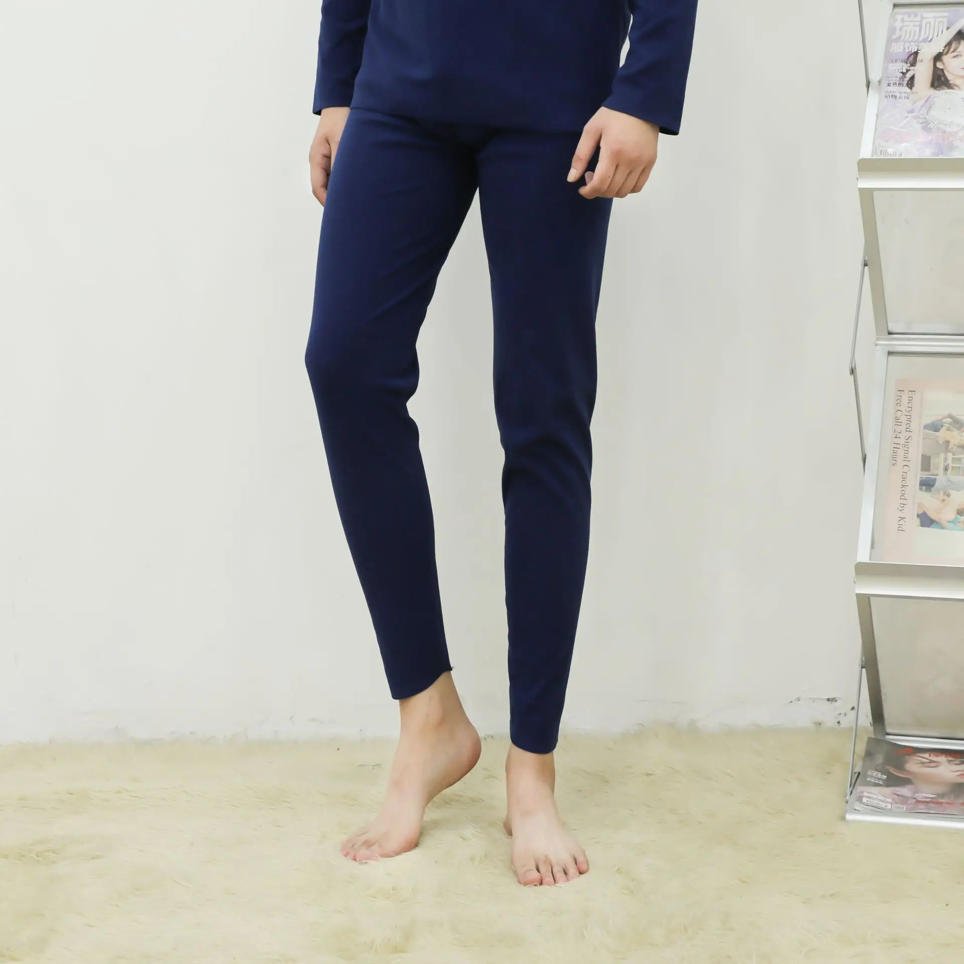 German Velvet Thermal Underwear Men Autumn/winter Pants Fleece Seamless Long Johns High Waist Elasticity Deep Crotch Leggings