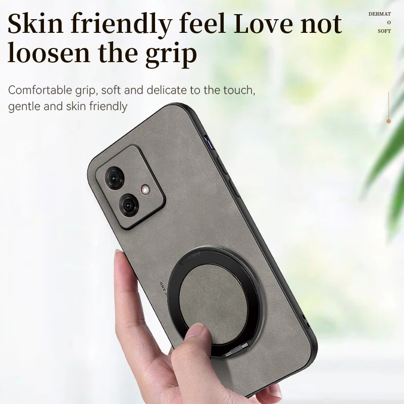 Фото 360 °   Чехол с поворотным держателем для Motorola Moto Edge 60 Fusion 50 Ultra 40 neo 30, задняя крышка из овчины №5