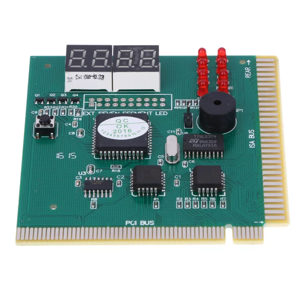 

4 Digit LCD Display PC Analyzer Diagnostic Post Card Motherboard Tester with LED Indicator for ISA PCI Bus Mian Board