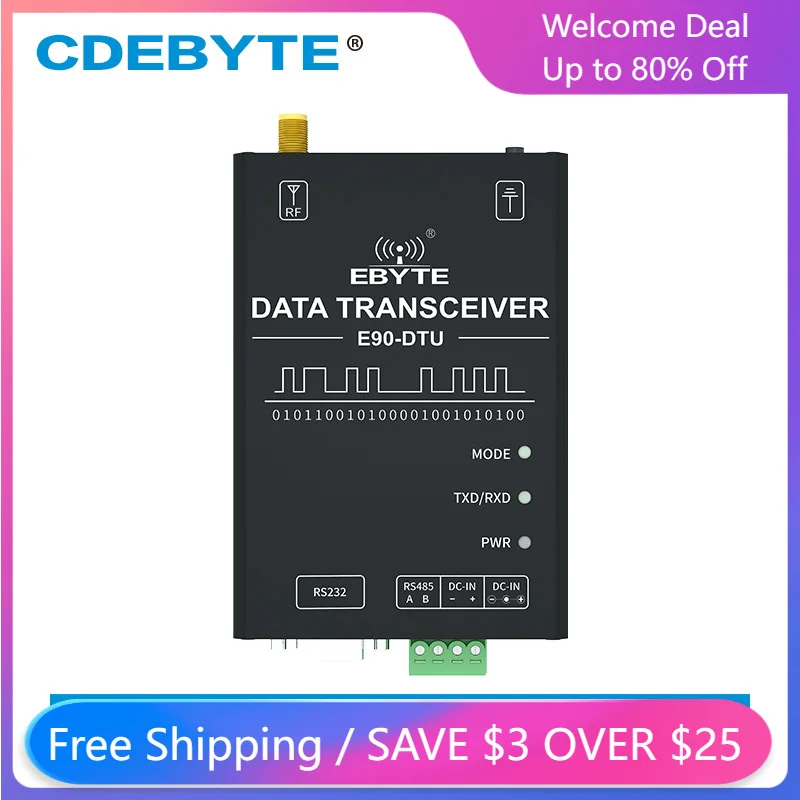 

LoRa Module SX1262 SX1268 433MHz Wireless Data Transceiver 1W 10km Long Range RSSI LBT CE FCC RoHs Modem E90-DTU(400SL30P)