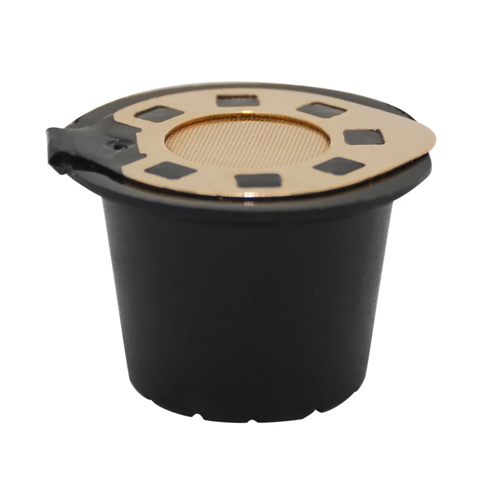 

6PCS Reusable Coffee Capsules Cup With Spoon Brush Black Refillable Coffee Capsule Refilling Filter Coffeeware Gift