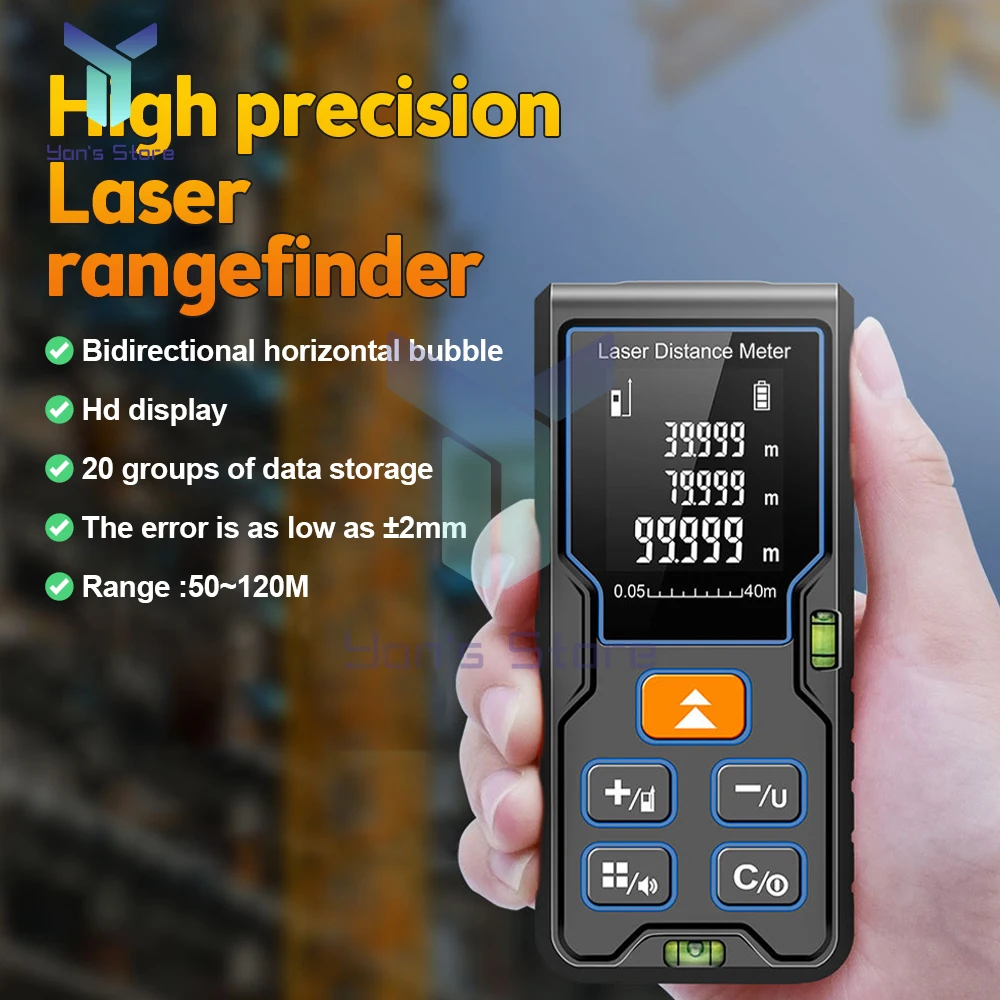 

Handheld Digital Laser Rangefinders High-precision Infrared Laser Distance Meter Electronic Tape Measuring Tool 40/60/80/100m