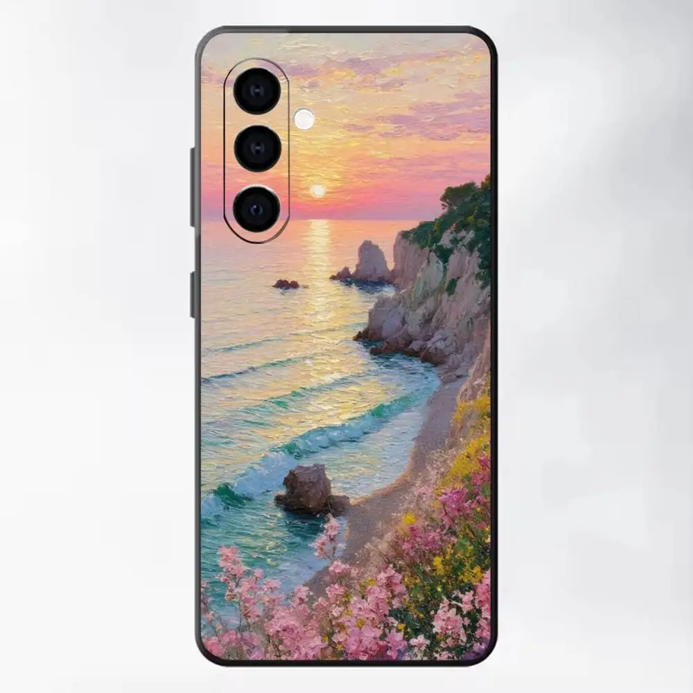 Фото Чехол для телефона Italian Sorrento Costiera Amalfitana, черный, силиконовый, мягкий, для Samsung A73, A72, A71, A70, A53, A52, A51 №5