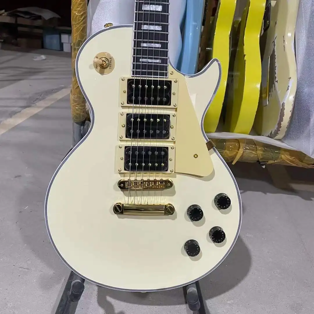 

LP Electric Guitar Cream Yellow Color Gold Hardware Mahogany Body Rosewood Fingerboard High Quality Guitarar Free Shipping