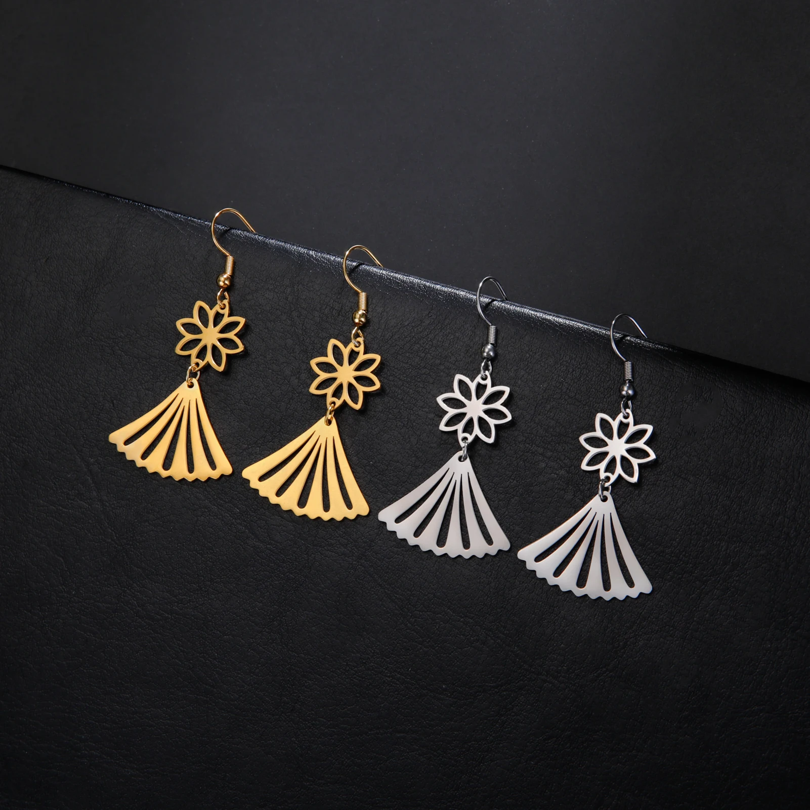 Skyrim Богемные серьги-подвески в форме цветка женские серьги из нержавеющей стали