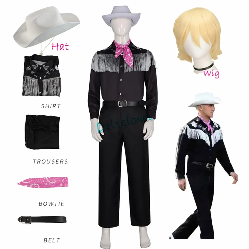 2025 Новый костюм Барби из фильма для мужчин и детей Кен Райан Гослинг ковбойская