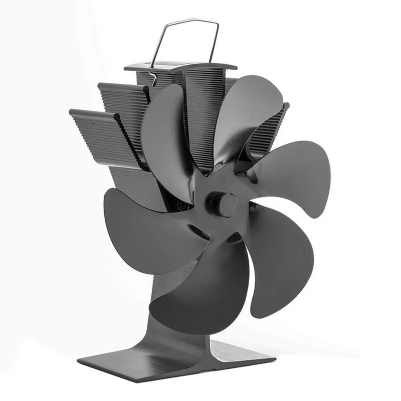 

Fireplace Wood Stove Fan 55℃~350℃ Heat Powered Stove Fan Silent Eco-Friendly for Wood Log Burn High Temperature 6 Blade Fan