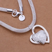 jinglin 925 sterling silver gorgeous fashion charm heart wedding lady love necklace noble luxury 18 inches silver jewelry