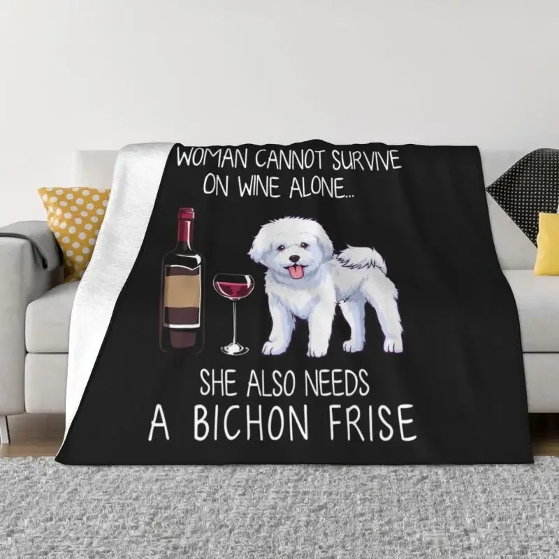 

Bichon Frise And Wine смешная собака ультра-мягкое флисовое покрывало теплое фланелевое одеяло для домашних животных одеяло для щенков для автомобиля диван покрывала