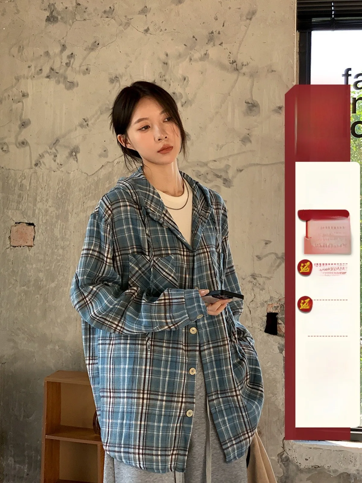 Vs What американские винтажные клетчатые рубашки с капюшоном и длинными рукавами