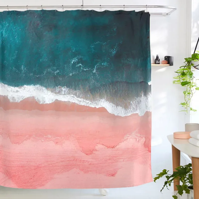 Simple Glamour Ocean Shower Curtain Decor Modern Nordic Shower Curtain Bathroom Products Rideaux De Douche Home Garden Supplies