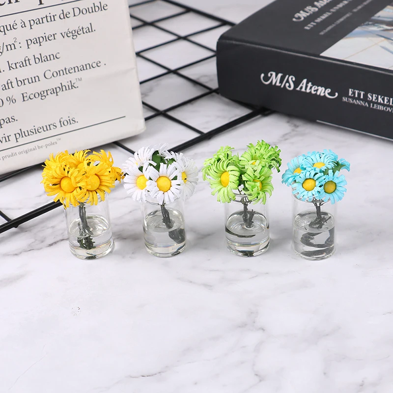 

1:12 Dollhouse Miniature Mini Flower Tree Potted For Green Plant In Pot Doll House Furniture Home Decor Simulation Potted Plants