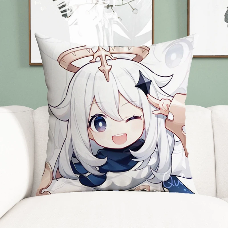 

Наволочки 45*45 Genshin ударные декоративные подушки для кровати наволочка для автомобильного дивана короткая плюшевая наволочка 45x45 диванные п...