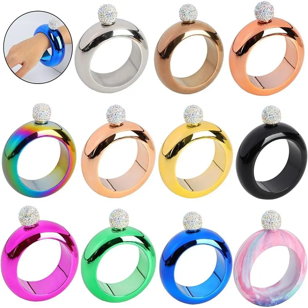 

1PC Fashion 3.5oz Bangle Bracelet Hip Flask 304 Stainless Steel Hip Flask for Whiskey Portable Alcohol Liquor Flask Reusable