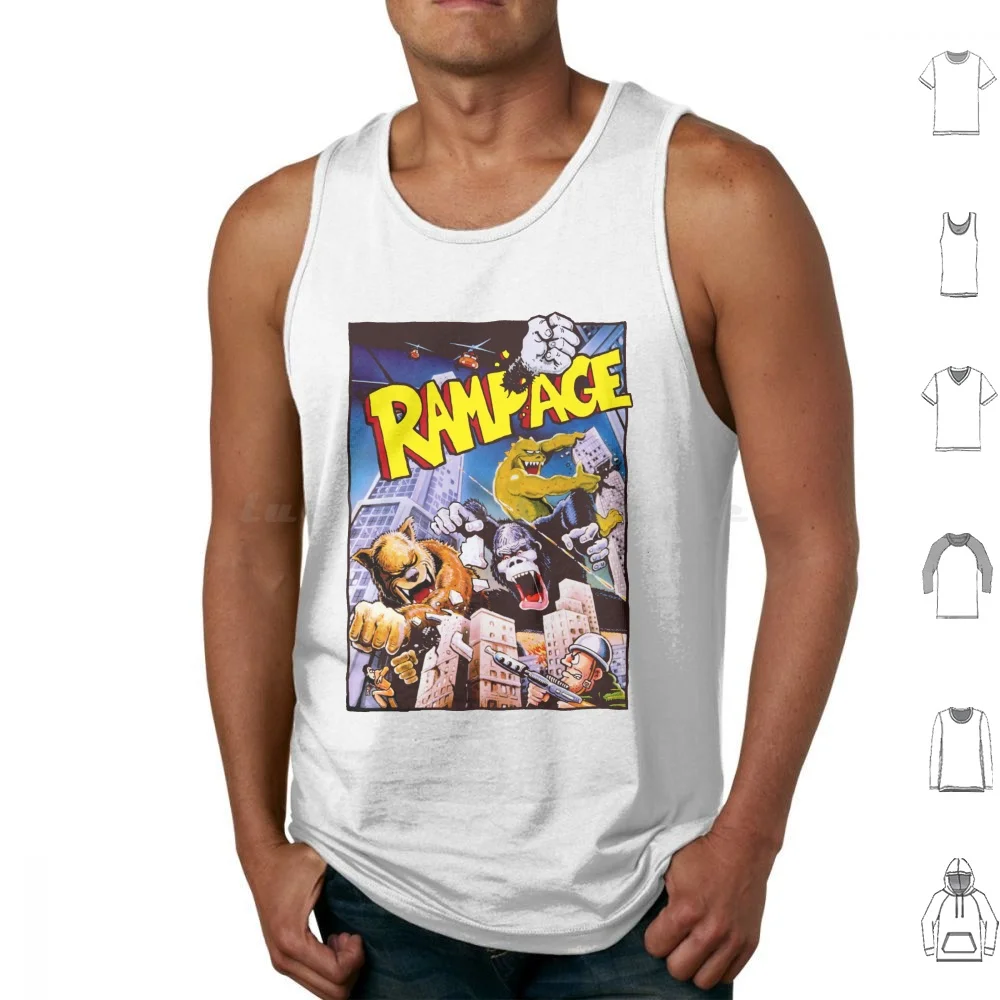 

Rampage Tank Tops Print Cotton Rampage Retro Gaming Geek Nerd