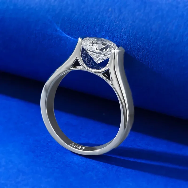 Кольцо женское из серебра 7 5 пробы с высокоуглеродистыми бриллиантами