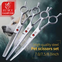 fenice 77 58 inch professional pet dogs grooming scissors set straightcurvedthinning shear scissors kits for dogs