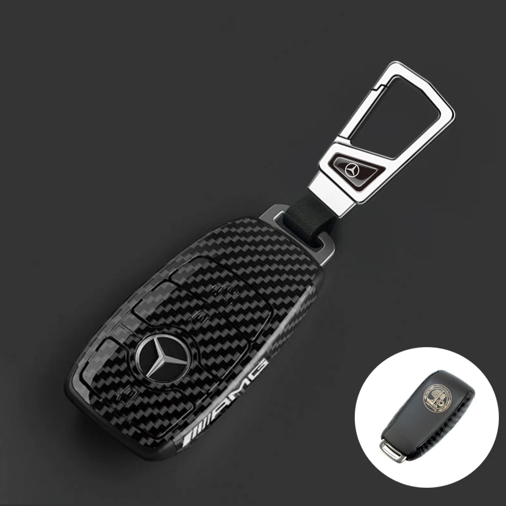 

Новые автомобильные брелоки из углеродного волокна для ПК для Mercedes Benz AMG A C E S G Class GLC CLE CLA GLS W205, чехол для ключей от автомобиля, аксессуары для ключей